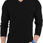 Decrum Long Sleeve Shirts for Men - Casual Soft Breathable Full Sleeves Mens V Neck T Shirts