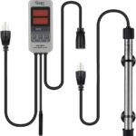 hygger Pinpoint Saltwater Aquarium Heater with Digital Thermostat IC Temp Controller, Titanium Tube Submersible Fish Tank Heater for Coral Reef 200 Watt