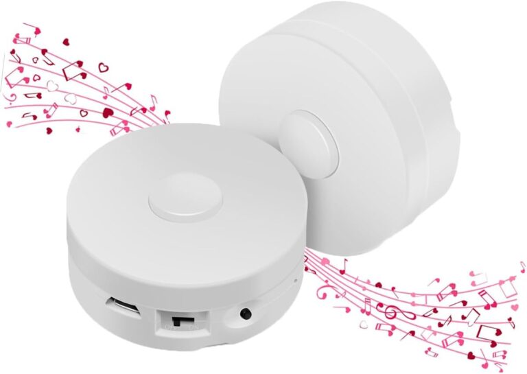 195 Seconds Message Voice Recorder, Voice Recording Button Record Custom Messages for Crafts, Stuffed Bear, Baby Doll,Pillow and Xmas Halloween New Year Birthday Presents White-2P