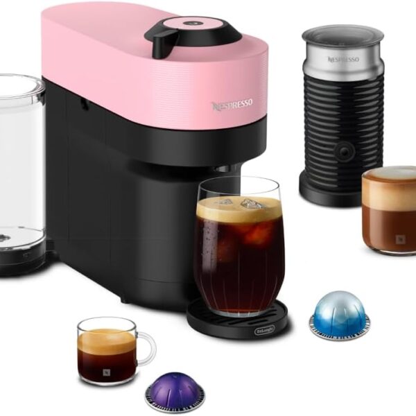 Nespresso Vertuo Pop+ Coffee and Espresso Maker by De'Longhi with Milk Frother, Candy Pink