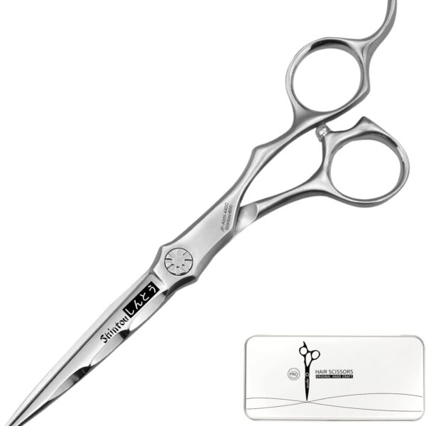 Wet and Dry Cut Professional Hair Cutting Scissors Barber Shears Japanese Aichi SUS440C Stainless Steel Salon Haircut (6.0" Wet&Dry Cut)