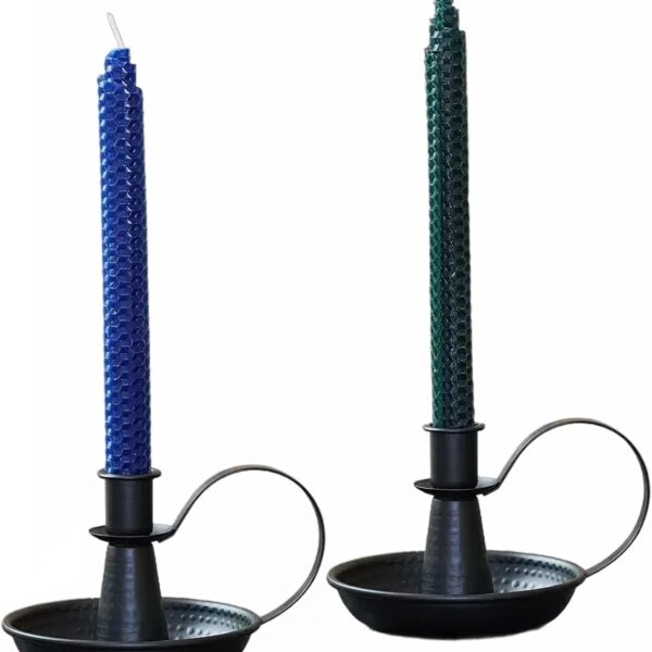 Retro Iron Taper Candle HolderBlack Candlestick Holders Candlelight Stand for Farmhouse Decor Home Wedding Party Table Decoration2pcs