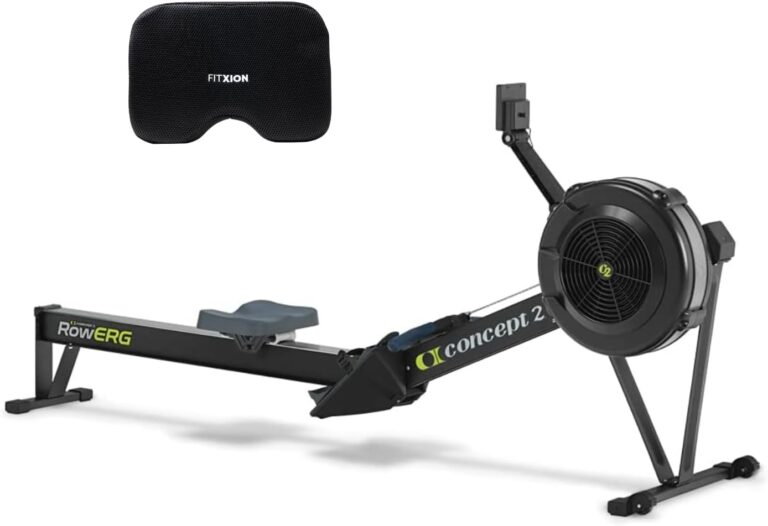 Concept2 RowErg Indoor Rowing Machine - PM5 Monitor, Device Holder, Adjustable Air Resistance, Easy Storage with FitXion Seat Cushion