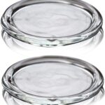 2 Pack Glass Candle Holder 4" Clear Beautiful Transparent Round Candle Plate
