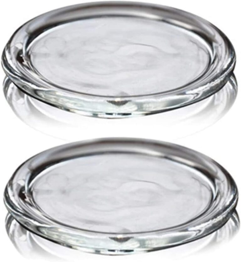 2 Pack Glass Candle Holder 4" Clear Beautiful Transparent Round Candle Plate