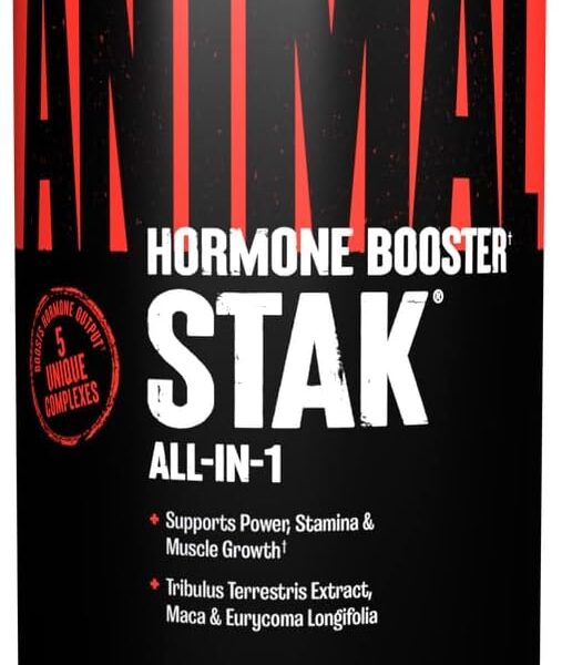 Animal Stak  Complete Natural Hormone Booster Supplement with Tribulus  Natural Testosterone Booster for Athletes  Contains Estrogen Blockers  1 Month Cycle