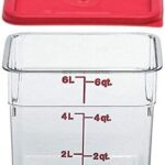 Cambro 6SFSCW135 Camsquare Food Container, 6-Quart, Polycarbonate, Clear, NSF with Lid