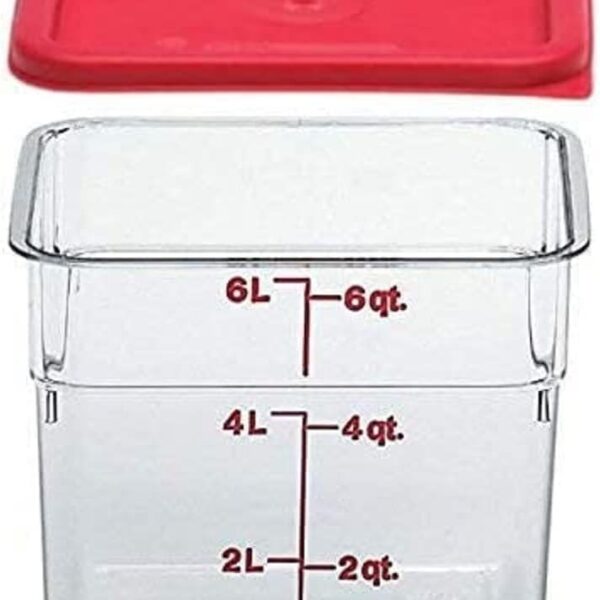 Cambro 6SFSCW135 Camsquare Food Container, 6-Quart, Polycarbonate, Clear, NSF with Lid