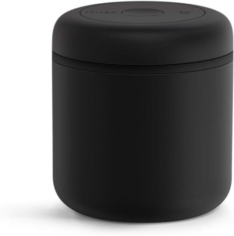 Fellow Atmos Vacuum Coffee Canister & Food Storage Container - 0.7 Liter Canister holds up to 11 oz of Coffee Beans - Airtight Food Storage Containers - Coffee Containers - 0.7 Liter - Matte Black