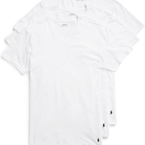 Polo Ralph Lauren Classic Fit Undershirt w/Wicking 3-Pack V-Necks Andover Heather/Madison Heather/Black XL