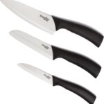 Shenzhen Knives White Ceramic Knife Set - 3-Piece Kitchen Knives Bundle: 6" Chef's, 5" Slicing, and 4" Paring Knife. Lightweight Kitchen Cutlery for Precision Slicing and Cooking