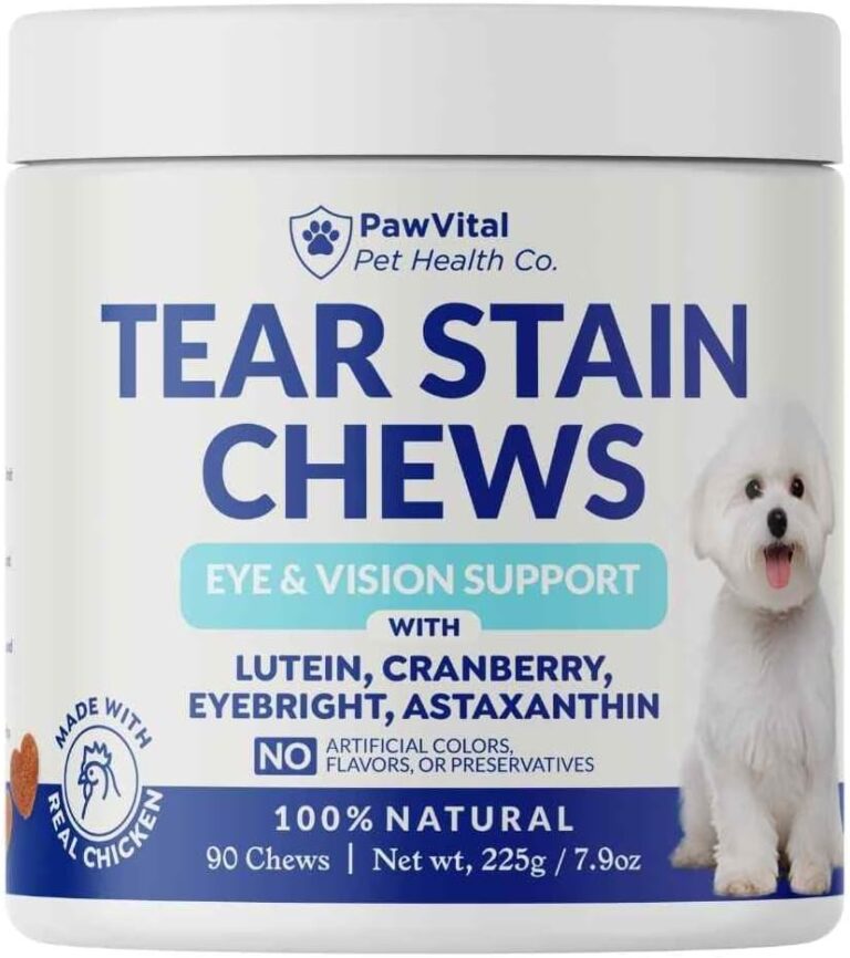 Tear Stain Chews for Dogs  Natural Tear Stain Remover & Eye Health Supplement with Cranberry, Lutein & Eyebright  Reduces Tear Stains, Supports Vision & Promotes Clear Eyes  90 Soft Chews