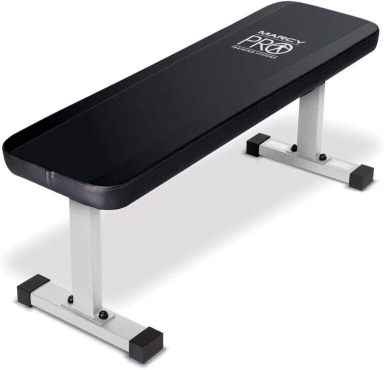 Marcy Flat Utility Flat Strength Training Home Gym Lifting Weight Bench, White