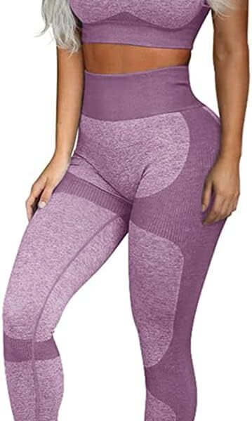 OLCHEE Womens Workout Sets 2 Piece - Seamless Yoga Leggings and Cross-Strap Sports Bra Gym Outfits Activewear Matching Set