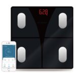 NUTRI FIT Scale for Body Weight and Fat Percentage, Digital Bathroom Smart Bluetooth Scale LED Display, 15 Body Composition Analyzer Baby Weight BMl Health Monitor Sync with App 400lbs - Black