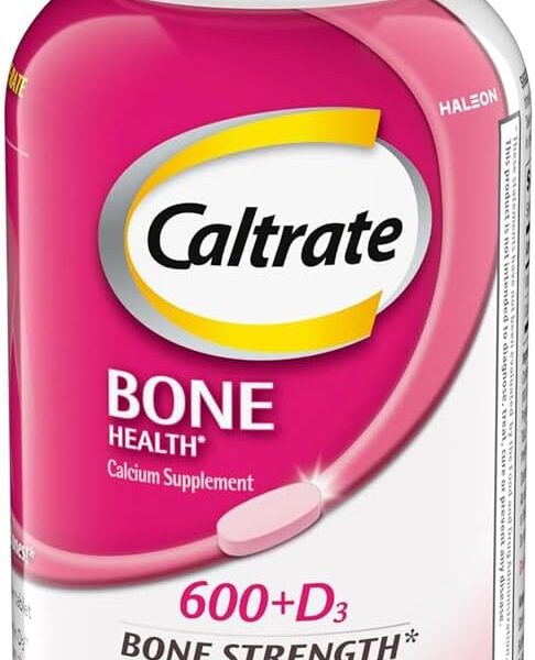 Caltrate 600 Plus D3 Calcium and Vitamin D Supplement Tablets, Bone Health Supplements for Adults - 200 Count