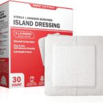 EVERLIT Island Dressing Bordered Gauze | Large Wound Care Bandage with Adhesive Border| Sterile, Soft & Highly Absorbent Medical Grade Dressing Pad (6x6 Inch (Pack of 30))