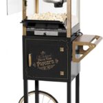 Nostalgia Popcorn Maker Machine - Professional Cart With 8 Oz Kettle Makes Up to 32 Cups - Vintage Popcorn Machine Movie Theater Style - Black