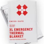 Swiss Safe XL Emergency Mylar Thermal Blankets + Bonus Space Blanket - Compact & Insulated for Cold Weather - Designed for NASA, Outdoor Camping, Survival, First Aid Car Kit - Silver, 4 Pack, XL