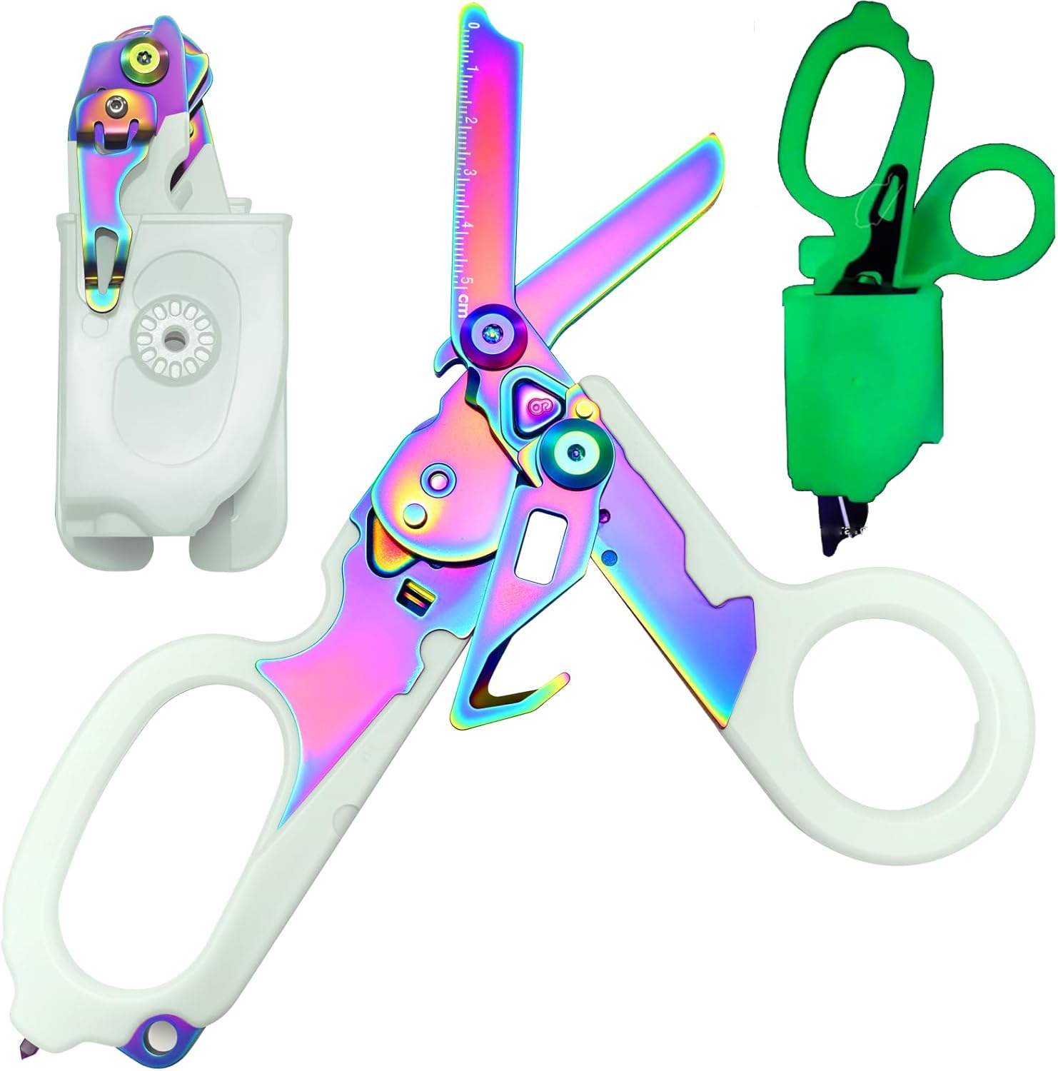 LEEPENK 6 in 1 Multi-function Trauma Shears with Strap Cutter and Glass Breaker, with Luminous Holster For Outdoor Camping Emergency Tool(Luminous colorful) LEEPENK 6 in 1 Multi-function Trauma Shears with Strap Cutter and Glass Breaker, with Luminous Holster For Outdoor Camping Emergency Tool(Luminous colorful)