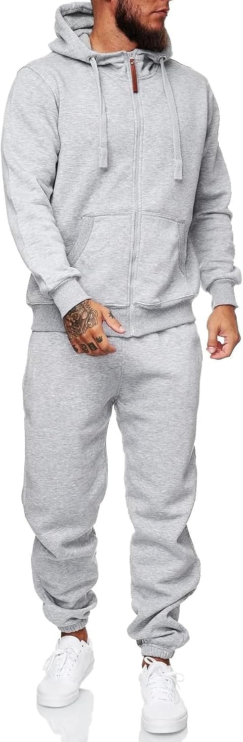 Sweatsuits for Men 2 Piece Men's Jogging Tracksuit Set Hoodie Casual Athletic Long Sleeve Zipper Suit Set