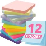 Sticky Notes, 12 Pads, 3x3 inches, Soft Pastel Self-Stick Note Pads, Perfect for Office, Study, and Daily Life Organization - Soft Pastel