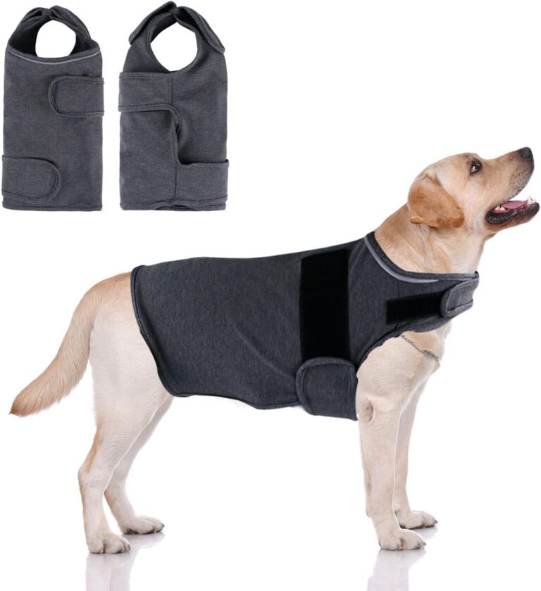 Dog Anxiety Relief Calming Vest, Fireworks, Thunderstorm, Separation Canine Stress Relief Coat, Anti Anxiety Jacket for Dogs (Grey, XL)