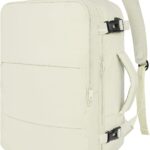 Taygeer Travel Backpack for Women, Carry On Backpack with USB Charging Port & Shoe Pouch, TSA 15.6" Laptop Back Pack Flight Approved, College Gym Bag Casual Daypack for Weekender Business Hiking,Beige