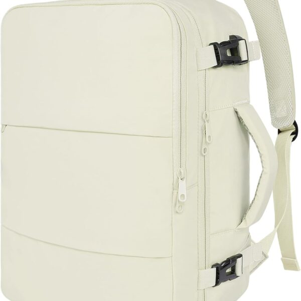 Taygeer Travel Backpack for Women, Carry On Backpack with USB Charging Port & Shoe Pouch, TSA 15.6" Laptop Back Pack Flight Approved, College Gym Bag Casual Daypack for Weekender Business Hiking,Beige