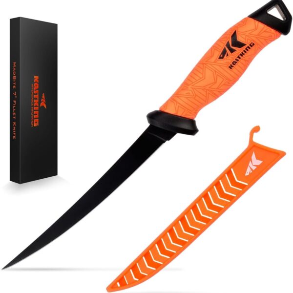 KastKing Speed Demon Pro Fillet Knife - Razor Sharp G4116 German Stainless-Steel Blade, Professional Level Knives for Filleting and Boning, Non-Slip Handles, Includes Protective Sheath