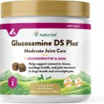 NaturVet  Glucosamine DS Plus - Level 2 Moderate Care  Supports Healthy Hip & Joint Function  Enhanced with Glucosamine, MSM & Chondroitin  for Dogs & Cats120 Soft Chews