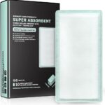 EquiFlow Super Absorbent Dressing for Heavily Exuding Wound | Fast-Absorbing Non-Adhesive Polymer Dressing with Nonstick Gauze Pad | High Absorption & Retention | Pack of 10 (4" x 8")