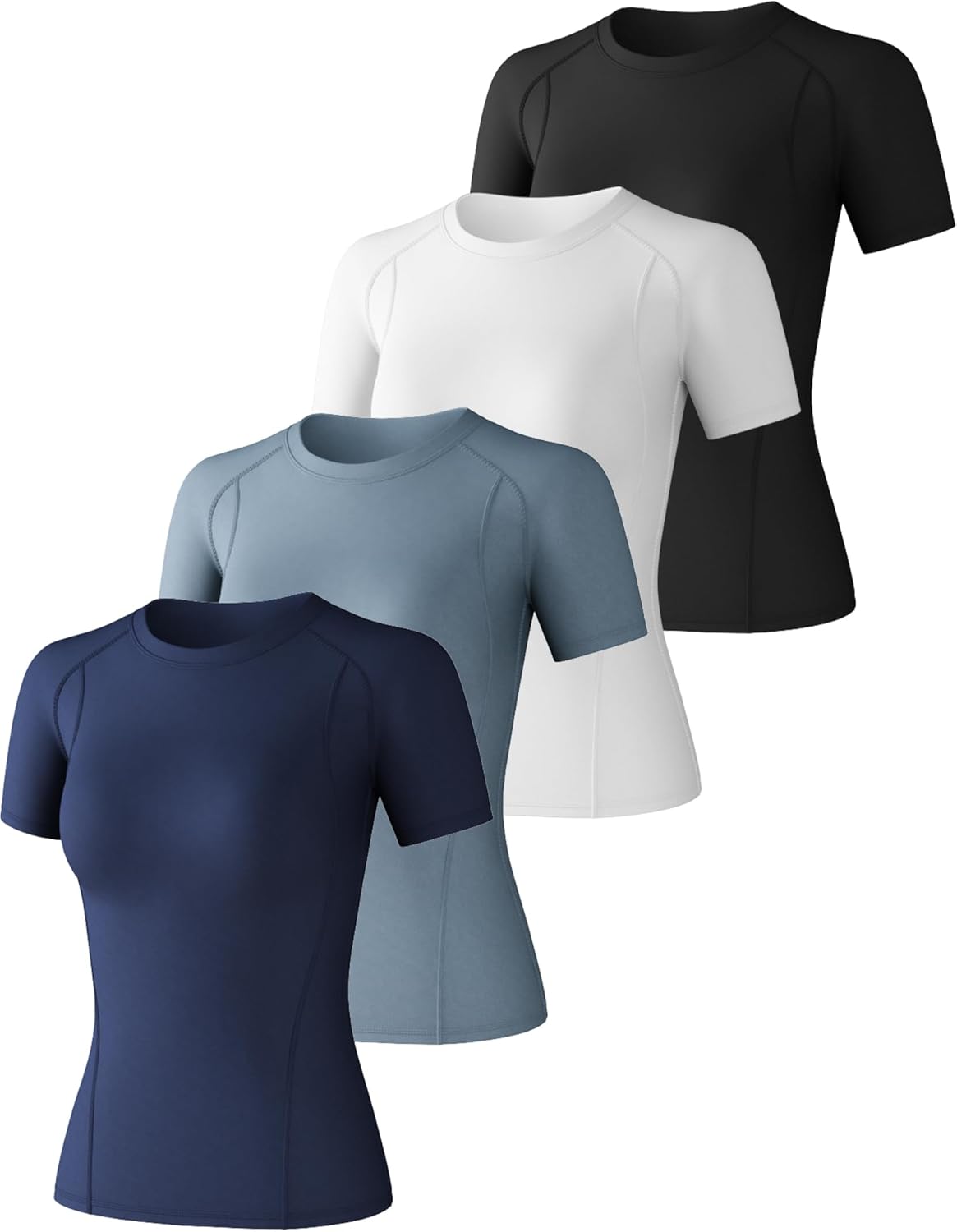 4 Pack Women's Compression Shirt Cool Dry Long Short Sleeve Underscrub Workout Athletic Tops Baselayer for Yoga Gym Running 4 Pack Women's Compression Shirt Cool Dry Long Short Sleeve Underscrub Workout Athletic Tops Baselayer for Yoga Gym Running