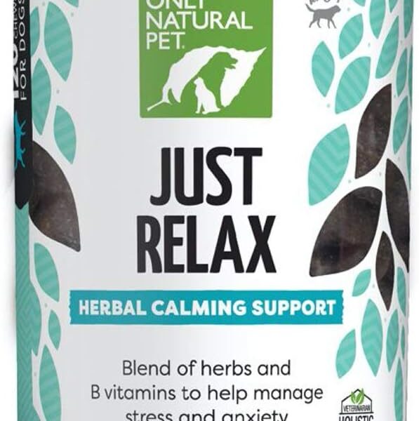 Only Natural Pet - Just Relax Herbal Calming Soft Chews for Dogs | Natural Anxiety Relief Treats, Premium Dog Relaxation Aid, Stress and Anxiety Relief Supplement - Bacon Flavor - 120 Soft Chews