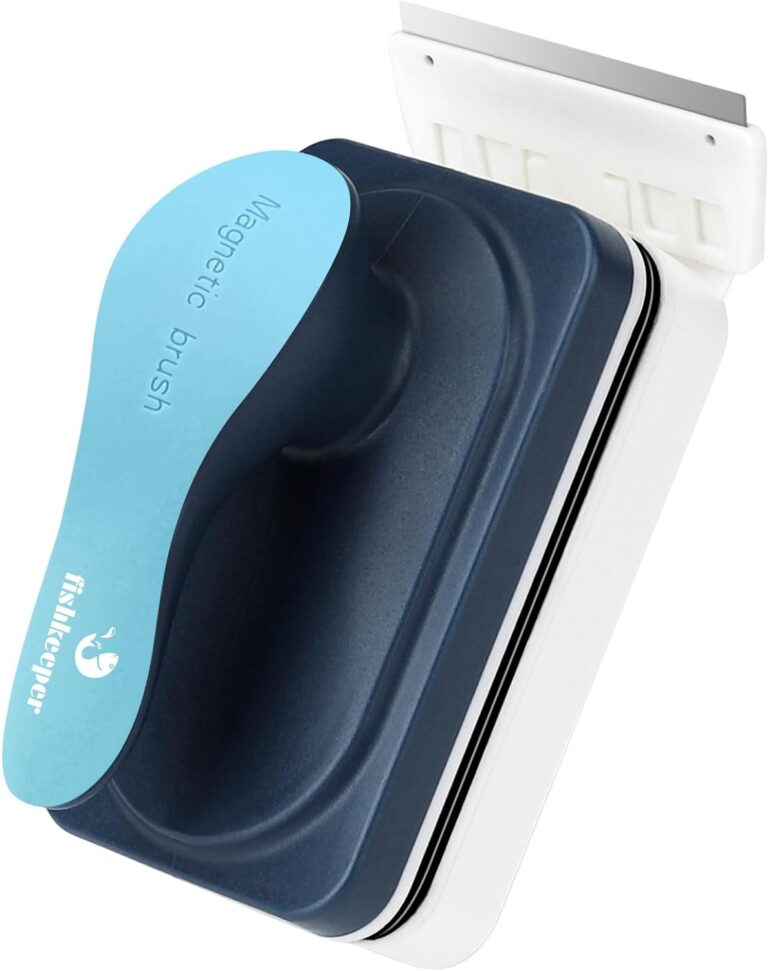 fishkeeper Aquarium Magnetic Glass Cleaner, Fish Tank Algae Magnet Cleaning Tool with Algae Scraper for Glass Aquariums Tank, Floating Scrubber Brush, 2 Detachable Scrapers, Small