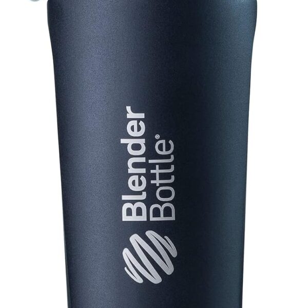 BlenderBottle Radian Shaker Cup Insulated Stainless Steel Water Bottle with Wire Whisk, 26-Ounce, Matte Black