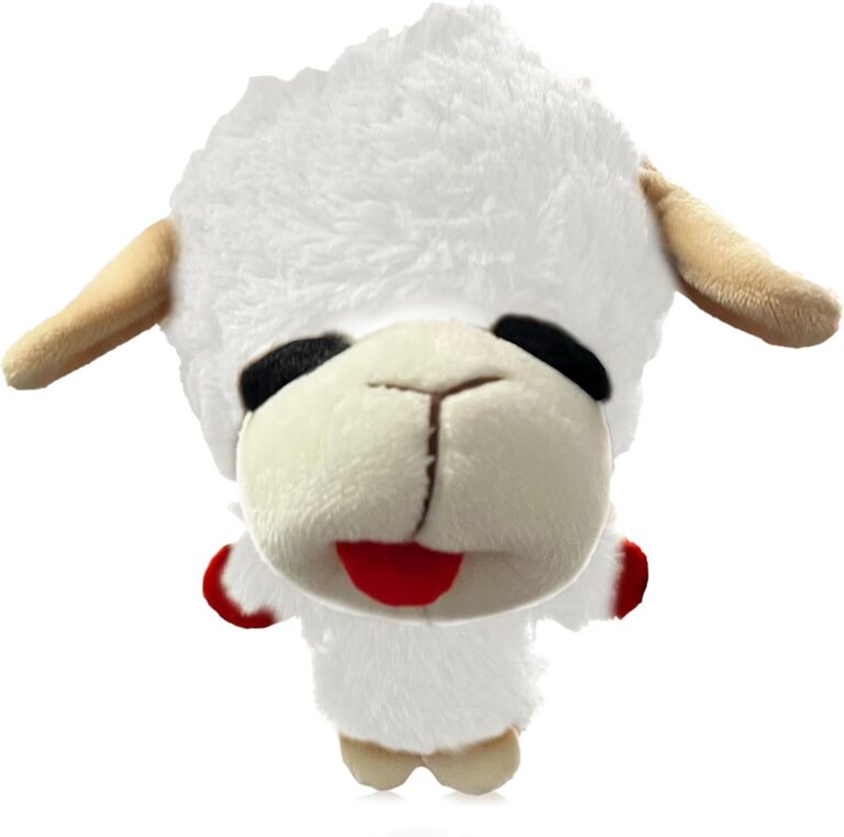 Multipet Lamb Chop Head Knobby Noggins Dog Ball Toy Size 5"