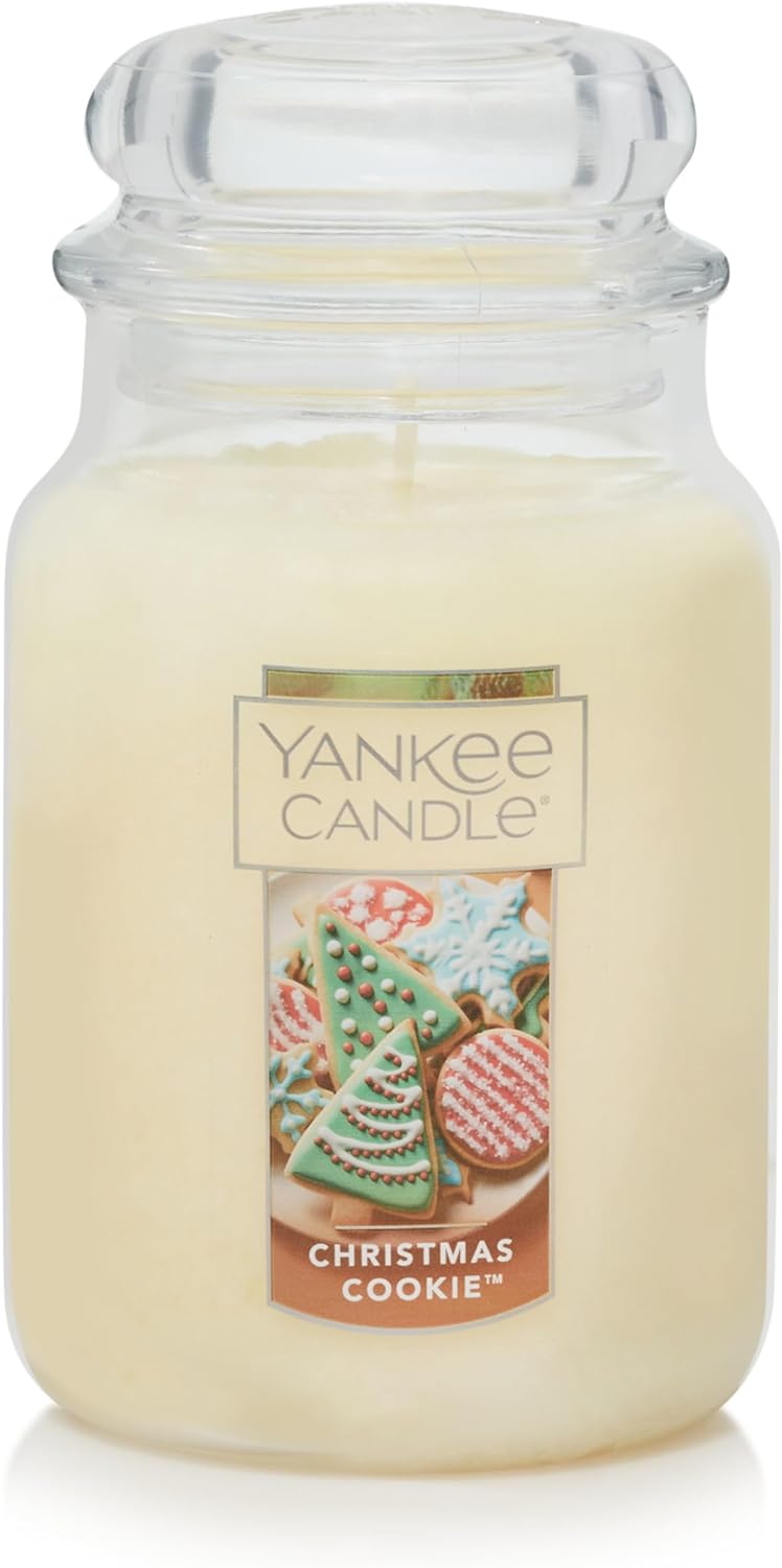 Yankee Candle Christmas Cookie Scented Classic 22oz Large Jar Single Wick Candle Over 110 Hours of Burn Time Perfect for Holiday Gifting and Celebration Yankee Candle Christmas Cookie Scented Classic 22oz Large Jar Single Wick Candle Over 110 Hours of Burn Time Perfect for Holiday Gifting and Celebration