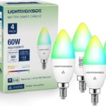 Lightinginside Matter Candelabra Smart Light Bulbs 60W Equivalent, Candle E12 LED Bulb Compatible with Alexa/Siri/Apple Home/Google Home/SmartThings, RGBCW, 2.4G WiFi, ETL Listed, Hub Required, 4PCS