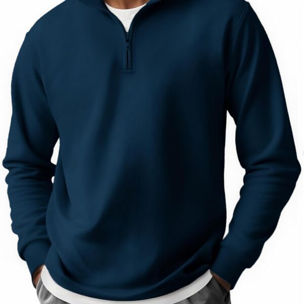 COOFANDY Men's Quarter Zip Mock Neck Pullover Sweater