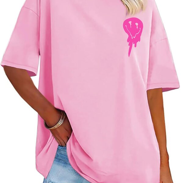 Womens Oversized Tshirt Graphic Tees Crew Neck Summer Short Sleeve Loose Fit Tops