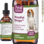 PetAlive ProsPet Drops for Pet Prostate and Bladder Health - Herbal Supplement for Dog Urinary Tract, Bladder and Immune Support - Constipation Relief - 59 ml
