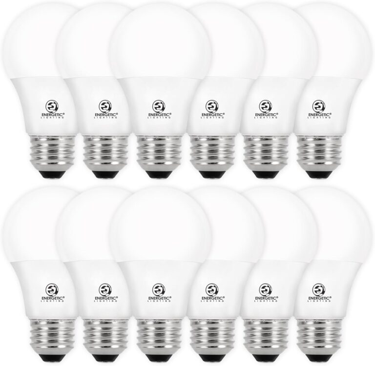 E ENERGETIC LIGHTING Dimmable LED Light Bulbs, 60W Equivalent, Soft White 2700K, 8W 800 Lumens LED Bulbs, E26 Base Standard Light Bulbs, ETL Listed, 12 Packs