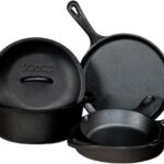 Lodge Pre-Seasoned Cast Iron 5 Piece Set, Black