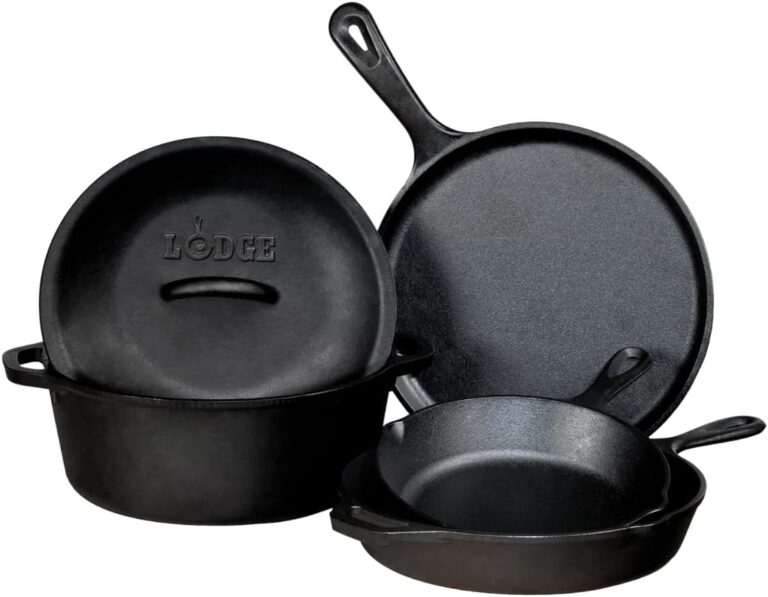 Lodge Pre-Seasoned Cast Iron 5 Piece Set, Black