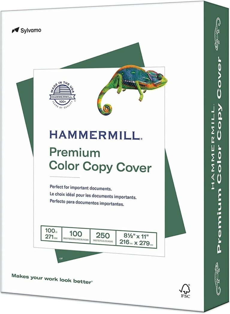 Hammermill Cardstock, Premium Color Copy, 100 lb, 8.5x11 - 1 Pack (250 Sheets) - 100 Bright, Made in the USA Card Stock, 120024R, White