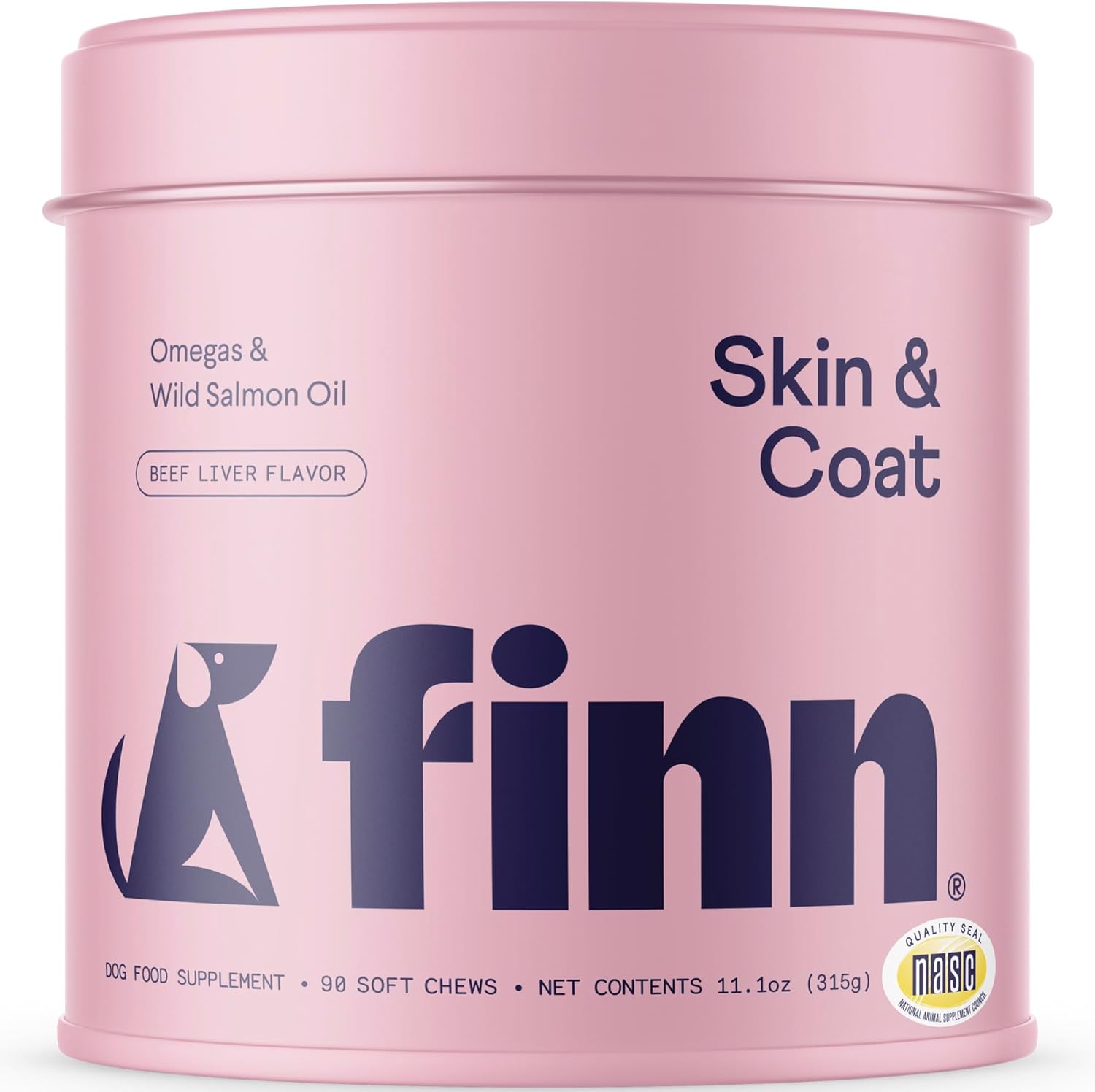 Finn Skin & Coat Salmon Oil Supplement for Dogs | Supports A Thick & Shiny Coat | Fish Oil from Wild Alaskan Salmon, Omega-3s, EPA & DHA, Biotin, & Zinc | 90 Soft Chews Finn Skin & Coat Salmon Oil Supplement for Dogs | Supports A Thick & Shiny Coat | Fish Oil from Wild Alaskan Salmon, Omega-3s, EPA & DHA, Biotin, & Zinc | 90 Soft Chews