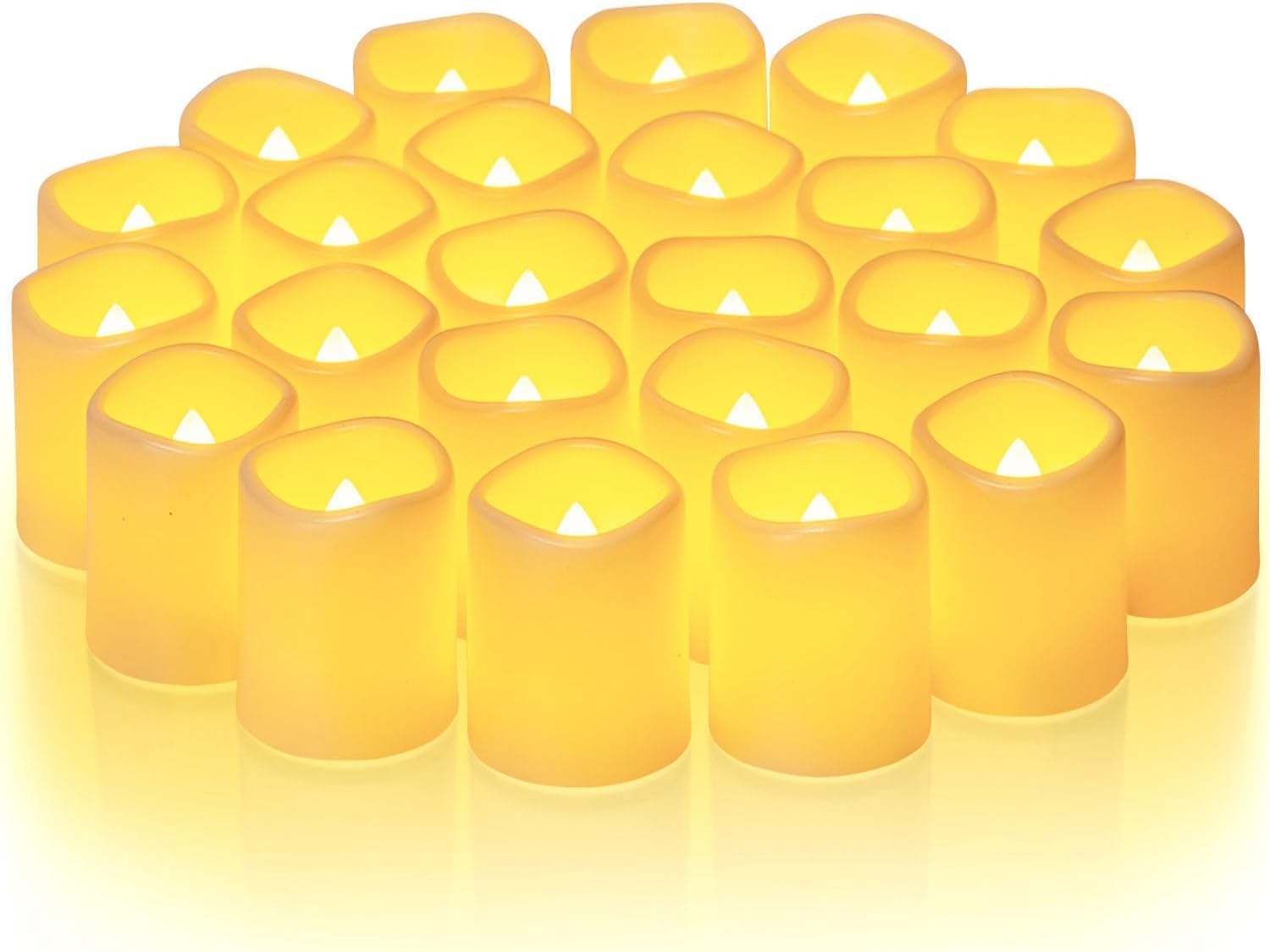 Homemory 24Pack Flickering Flameless Votive Candles,200+Hour Electric Fake Candles,Battery Operated LED Tealight for Wedding,Outdoor,Table,Halloween,Christmas Decor(Warm White,Battery Included) Homemory 24Pack Flickering Flameless Votive Candles,200+Hour Electric Fake Candles,Battery Operated LED Tealight for Wedding,Outdoor,Table,Halloween,Christmas Decor(Warm White,Battery Included)