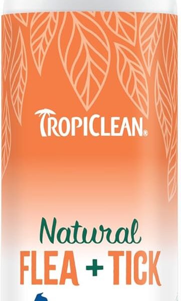 TropiClean Flea and Tick Bite Relief Treatment Spray for Dogs & Cats, Advanced Care Itch Relief Spray, Made in USA, 8oz