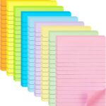 9 Pack Lined Sticky Notes 4X6 in Post, 9 Pastel Colors Large Ruled Post Sticky Colorful Super Sticking Power Memo Pads Strong Adhesive, Sticky Notes with Lines Office, Home, 35 Sheets/pad